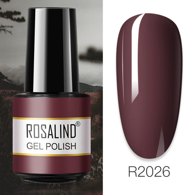 ROSALIND 7ML Vernis Semi Permanent Gel Nail Polish For Nail Soak Off Gel Varnish Design Nail Art Plastic Bottle Gel Polish
