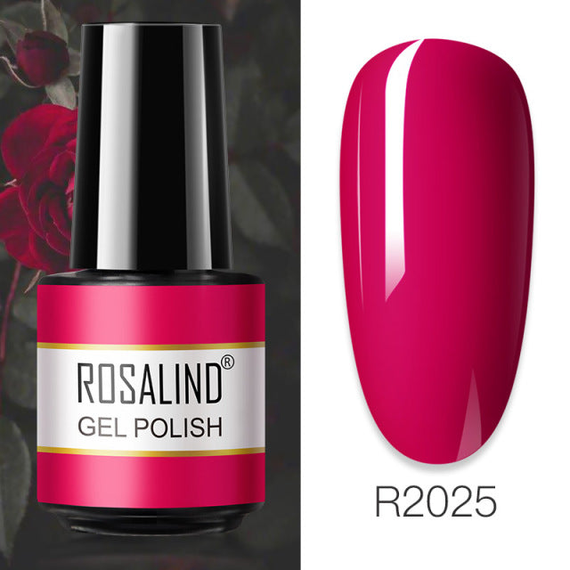 ROSALIND 7ML Vernis Semi Permanent Gel Nail Polish For Nail Soak Off Gel Varnish Design Nail Art Plastic Bottle Gel Polish