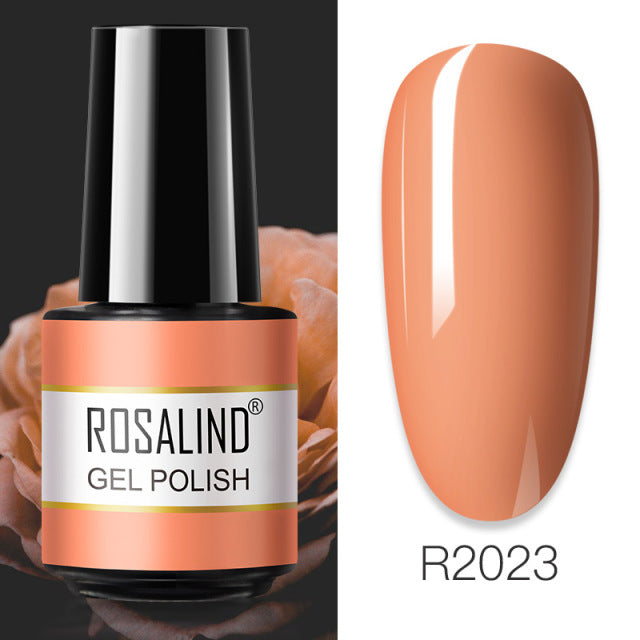 ROSALIND 7ML Vernis Semi Permanent Gel Nail Polish For Nail Soak Off Gel Varnish Design Nail Art Plastic Bottle Gel Polish