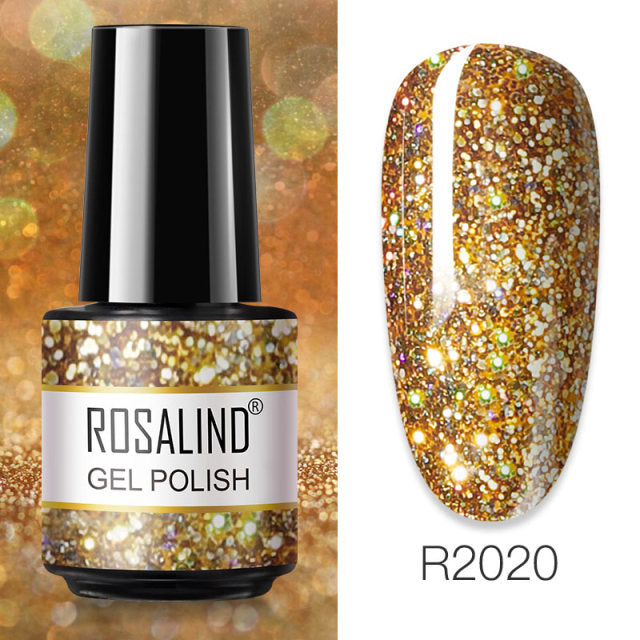 ROSALIND 7ML Vernis Semi Permanent Gel Nail Polish For Nail Soak Off Gel Varnish Design Nail Art Plastic Bottle Gel Polish