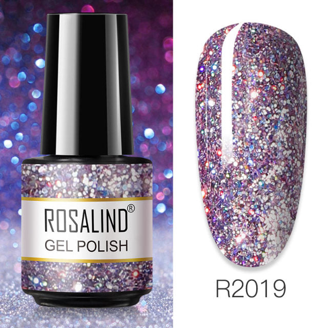 ROSALIND 7ML Vernis Semi Permanent Gel Nail Polish For Nail Soak Off Gel Varnish Design Nail Art Plastic Bottle Gel Polish