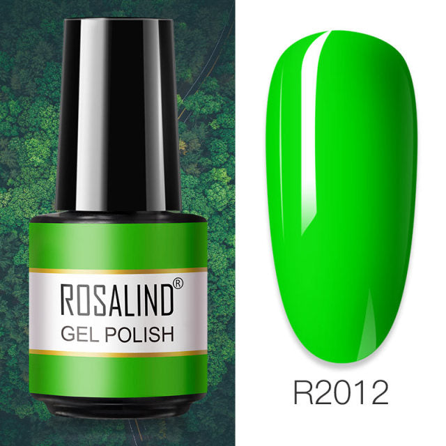 ROSALIND 7ML Vernis Semi Permanent Gel Nail Polish For Nail Soak Off Gel Varnish Design Nail Art Plastic Bottle Gel Polish