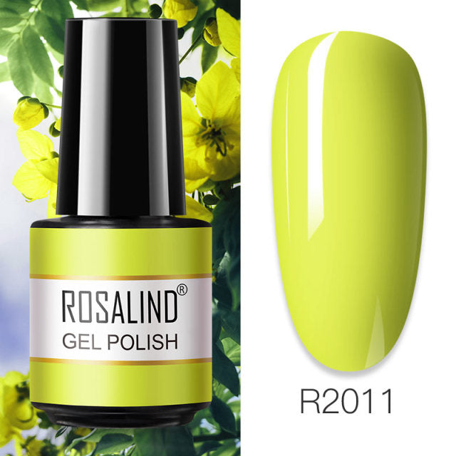 ROSALIND 7ML Vernis Semi Permanent Gel Nail Polish For Nail Soak Off Gel Varnish Design Nail Art Plastic Bottle Gel Polish