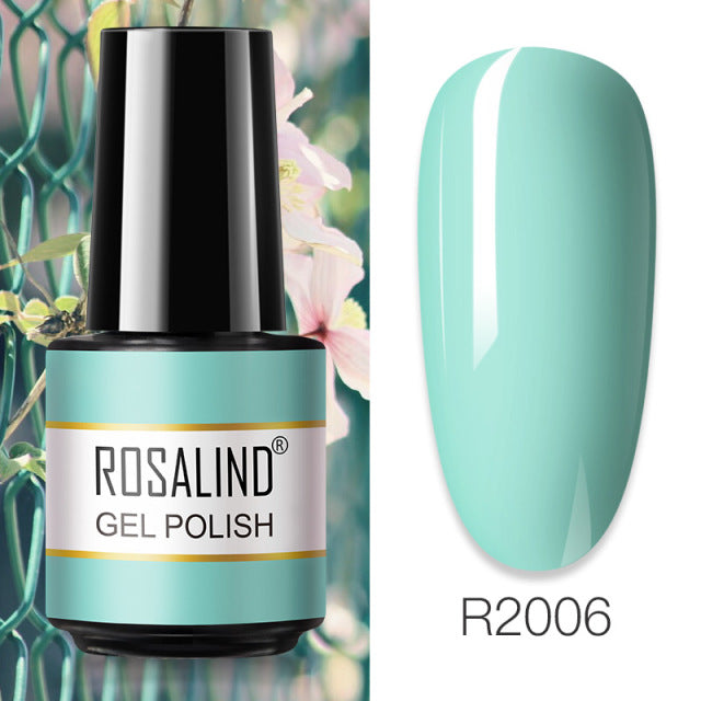 ROSALIND 7ML Vernis Semi Permanent Gel Nail Polish For Nail Soak Off Gel Varnish Design Nail Art Plastic Bottle Gel Polish