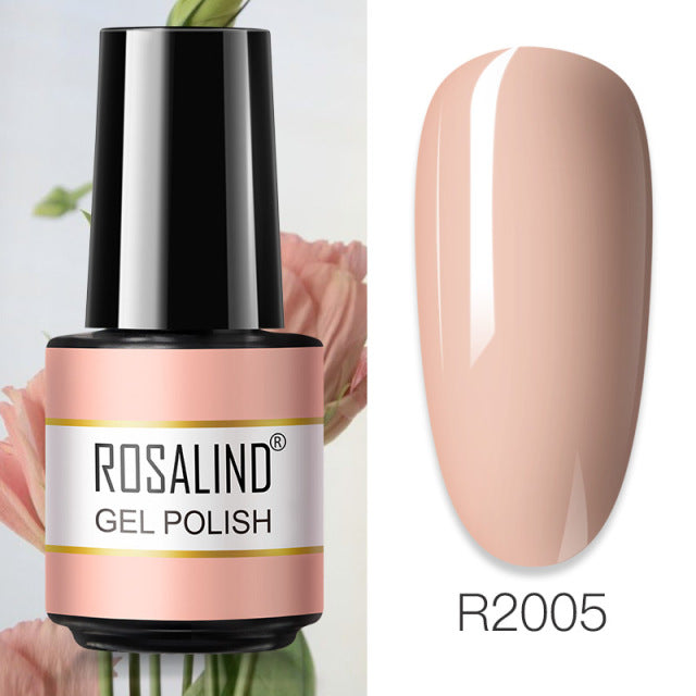 ROSALIND 7ML Vernis Semi Permanent Gel Nail Polish For Nail Soak Off Gel Varnish Design Nail Art Plastic Bottle Gel Polish