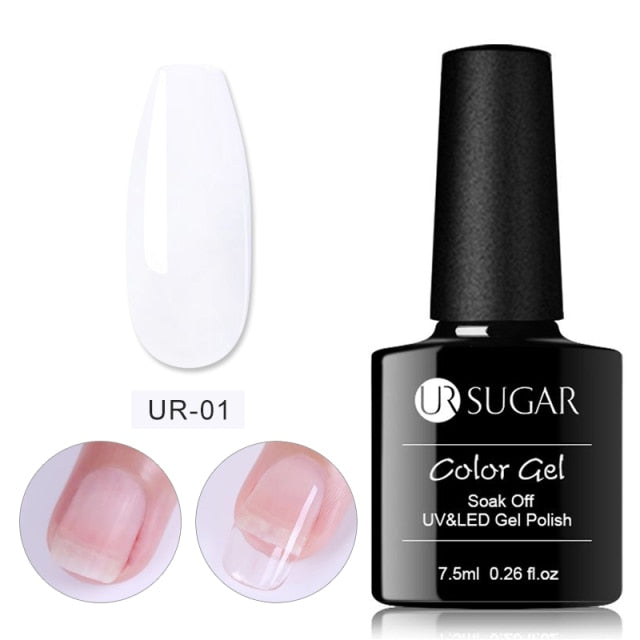 UR SUGAR Milky White Jelly Gel Polish 7.5ml Soak Off UV Gel Nail Polish Varnish Semi-permanent Nail Art UV LED Varnish
