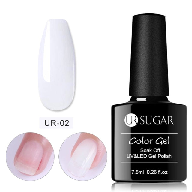 UR SUGAR Milky White Jelly Gel Polish 7.5ml Soak Off UV Gel Nail Polish Varnish Semi-permanent Nail Art UV LED Varnish