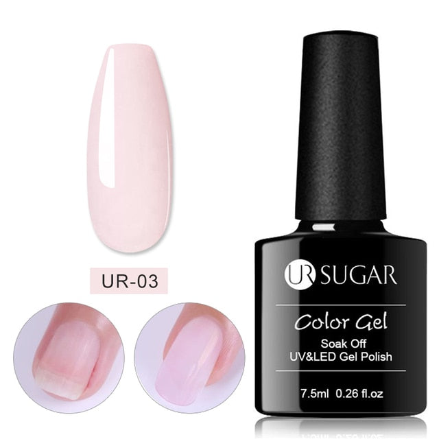 UR SUGAR Milky White Jelly Gel Polish 7.5ml Soak Off UV Gel Nail Polish Varnish Semi-permanent Nail Art UV LED Varnish
