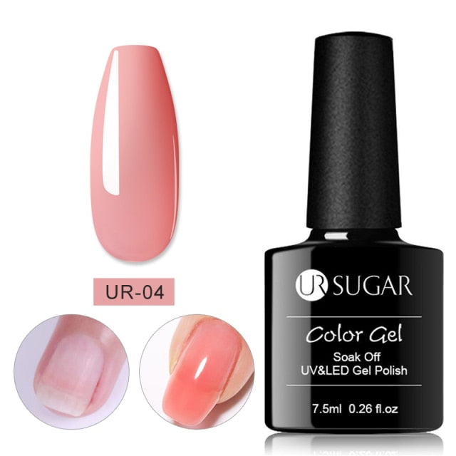 UR SUGAR Milky White Jelly Gel Polish 7.5ml Soak Off UV Gel Nail Polish Varnish Semi-permanent Nail Art UV LED Varnish