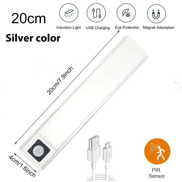 10 20 30 40CM Led Light Under Cabinet Light Motion Sensor night light Closet Light Cabinet Kitchen Lighting Magnetic night light