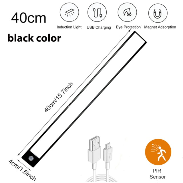 10 20 30 40CM Led Light Under Cabinet Light Motion Sensor night light Closet Light Cabinet Kitchen Lighting Magnetic night light