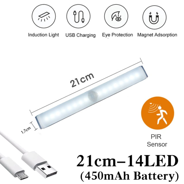 10 20 30 40CM Led Light Under Cabinet Light Motion Sensor night light Closet Light Cabinet Kitchen Lighting Magnetic night light