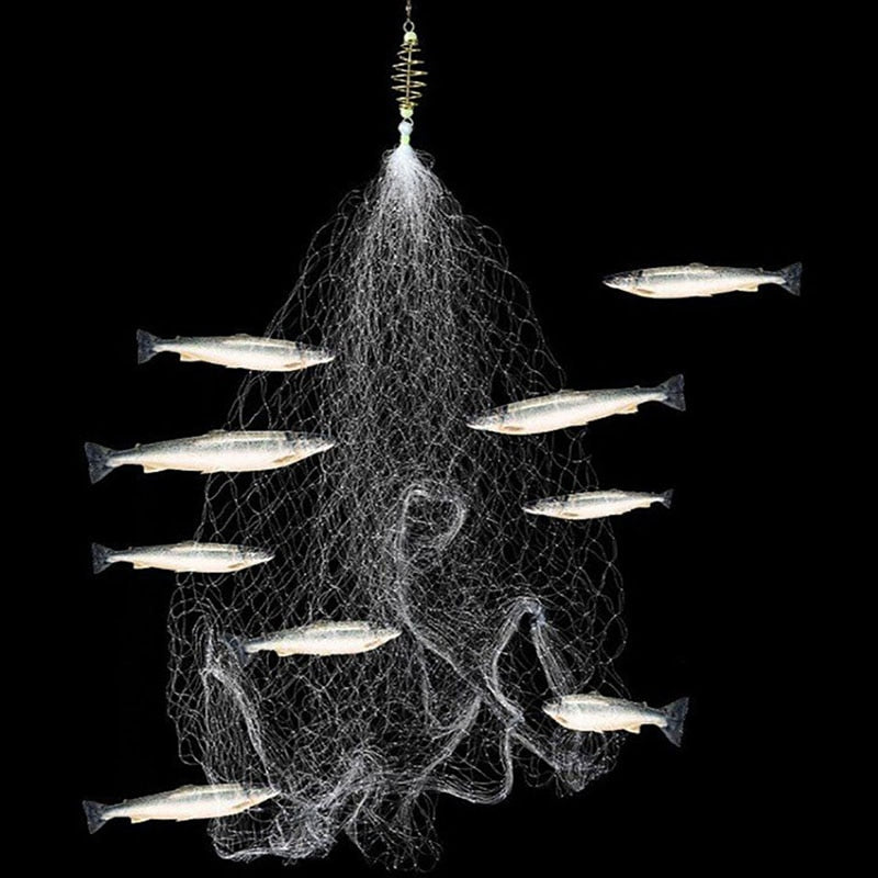 Multi Size Fishing Net Trap Mesh Luminous Netting Fishnet Tackle Design Copper Spring Shoal Cast Gill Nets For Fishing Traps