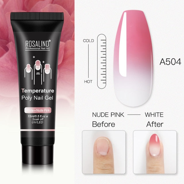 ROSALIND 15ml Poly Extension Nail Gel For Nail Art Manicure Design 80 Colors UV Varnishes Semi Permanent Builder Nail Gel Polish