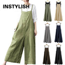 Instylish Women's Oversize Bib Trousers Wide Leg pants Overalls Jumpsuit Romper Summer Trousers with Straps Casual Streetwear