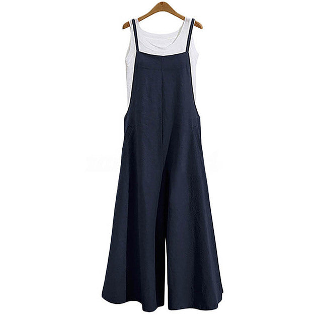 Instylish Women's Oversize Bib Trousers Wide Leg pants Overalls Jumpsuit Romper Summer Trousers with Straps Casual Streetwear
