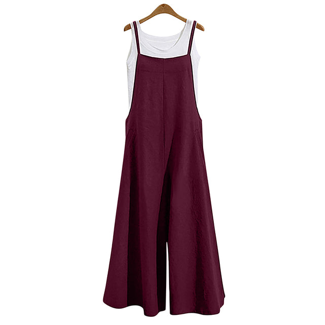 Instylish Women's Oversize Bib Trousers Wide Leg pants Overalls Jumpsuit Romper Summer Trousers with Straps Casual Streetwear