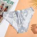 AIJOLEN  Printed Plant Underwear Ice Silk Seamless Panties Female Underpants Briefs Solid Color Women's Underwear Soft Lingerie