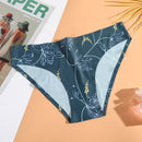 AIJOLEN  Printed Plant Underwear Ice Silk Seamless Panties Female Underpants Briefs Solid Color Women's Underwear Soft Lingerie