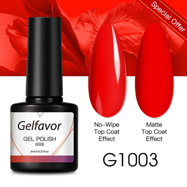 GELFAVOR Gel Nail Polish 8ML Soak Off Nail Gel Polish Varnish For Nails Art Semi Permanent Manicure Varnish Hybrid Nail Gel