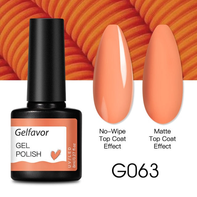 GELFAVOR Gel Nail Polish 8ML Soak Off Nail Gel Polish Varnish For Nails Art Semi Permanent Manicure Varnish Hybrid Nail Gel