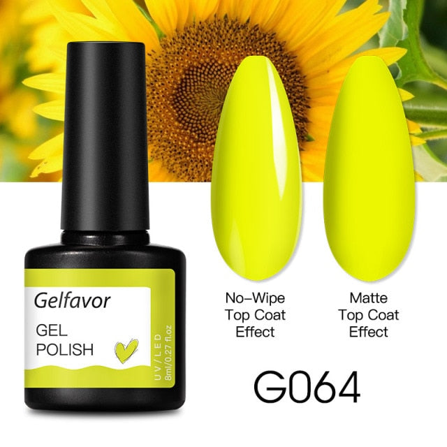 GELFAVOR Gel Nail Polish 8ML Soak Off Nail Gel Polish Varnish For Nails Art Semi Permanent Manicure Varnish Hybrid Nail Gel