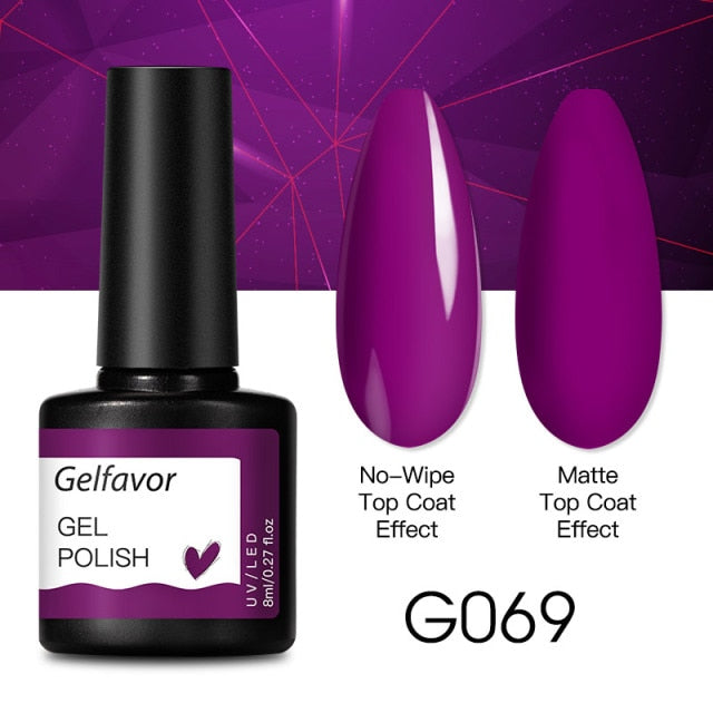 GELFAVOR Gel Nail Polish 8ML Soak Off Nail Gel Polish Varnish For Nails Art Semi Permanent Manicure Varnish Hybrid Nail Gel
