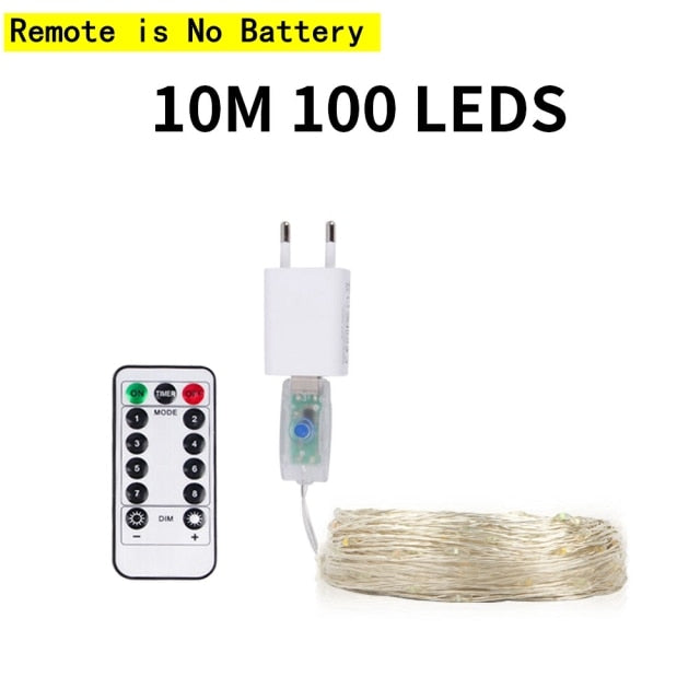 5M-120M LED String Lights Garland Street Fairy Lamps Christmas Led Outdoor Remote For Patio Garden Home Tree Wedding Decoration