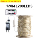 5M-120M LED String Lights Garland Street Fairy Lamps Christmas Led Outdoor Remote For Patio Garden Home Tree Wedding Decoration