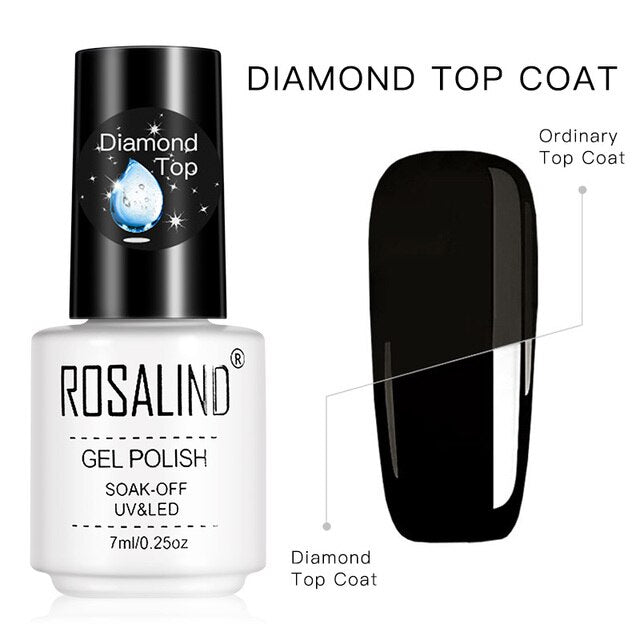 ROSALIND 7ml Matt Top Coat gel Lacquer Long-lasting Soak-off UV LED Gel color Manicure polish for Nail Art gel varnish