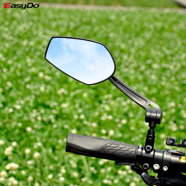 EasyDo Bicycle Handlebar Reflector Rear View Mirror Mountain Bike Electrical Bike Scooter HD Wide-Range Adjustable Angles Mirror