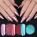 Rose Gold Bubble Mirror Powder Metallic Nail Glitter iridescent Chrome Dust Sparkling Flakes Pigment Manicur Nail Art Decor
