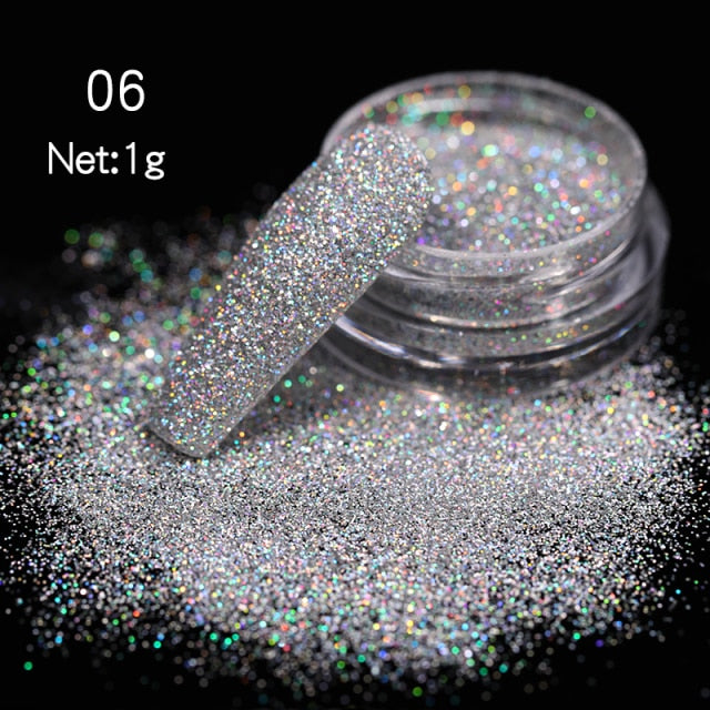 Rose Gold Bubble Mirror Powder Metallic Nail Glitter iridescent Chrome Dust Sparkling Flakes Pigment Manicur Nail Art Decor