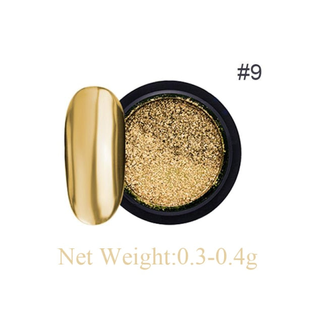 Rose Gold Bubble Mirror Powder Metallic Nail Glitter iridescent Chrome Dust Sparkling Flakes Pigment Manicur Nail Art Decor