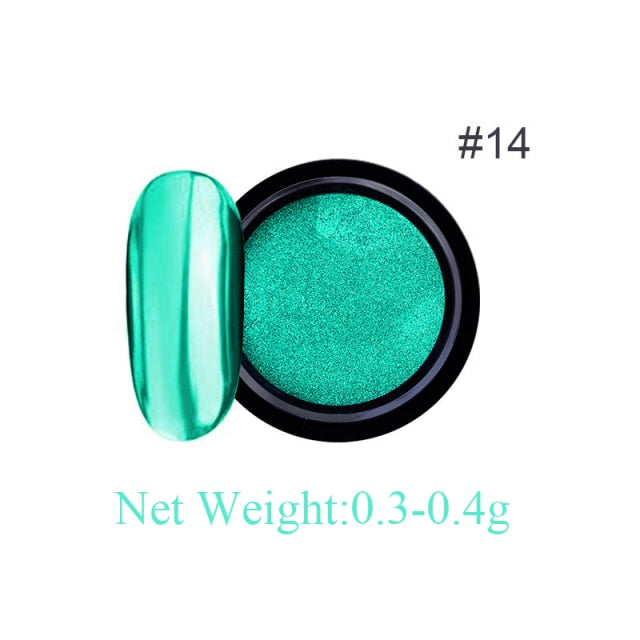 Rose Gold Bubble Mirror Powder Metallic Nail Glitter iridescent Chrome Dust Sparkling Flakes Pigment Manicur Nail Art Decor