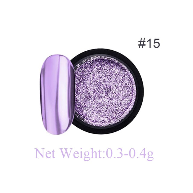 Rose Gold Bubble Mirror Powder Metallic Nail Glitter iridescent Chrome Dust Sparkling Flakes Pigment Manicur Nail Art Decor