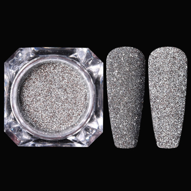 Rose Gold Bubble Mirror Powder Metallic Nail Glitter iridescent Chrome Dust Sparkling Flakes Pigment Manicur Nail Art Decor