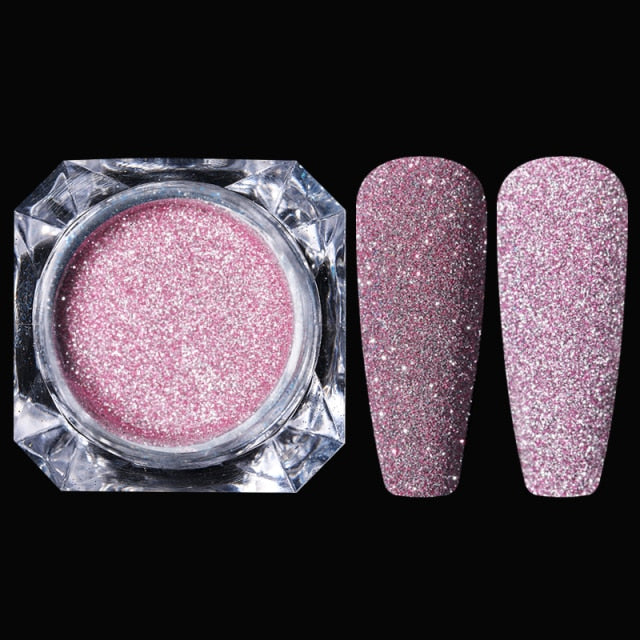 Rose Gold Bubble Mirror Powder Metallic Nail Glitter iridescent Chrome Dust Sparkling Flakes Pigment Manicur Nail Art Decor
