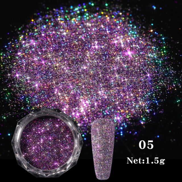 Rose Gold Bubble Mirror Powder Metallic Nail Glitter iridescent Chrome Dust Sparkling Flakes Pigment Manicur Nail Art Decor