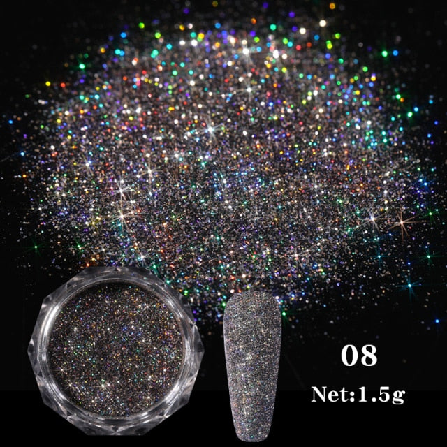Rose Gold Bubble Mirror Powder Metallic Nail Glitter iridescent Chrome Dust Sparkling Flakes Pigment Manicur Nail Art Decor