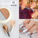 Rose Gold Bubble Mirror Powder Metallic Nail Glitter iridescent Chrome Dust Sparkling Flakes Pigment Manicur Nail Art Decor