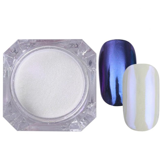 Rose Gold Bubble Mirror Powder Metallic Nail Glitter iridescent Chrome Dust Sparkling Flakes Pigment Manicur Nail Art Decor