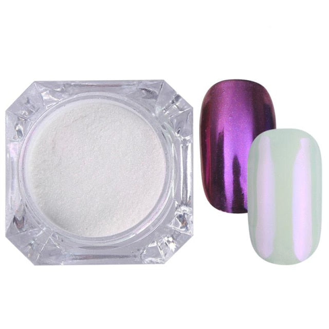 Rose Gold Bubble Mirror Powder Metallic Nail Glitter iridescent Chrome Dust Sparkling Flakes Pigment Manicur Nail Art Decor