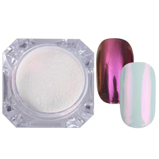 Rose Gold Bubble Mirror Powder Metallic Nail Glitter iridescent Chrome Dust Sparkling Flakes Pigment Manicur Nail Art Decor