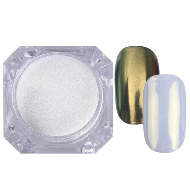 Rose Gold Bubble Mirror Powder Metallic Nail Glitter iridescent Chrome Dust Sparkling Flakes Pigment Manicur Nail Art Decor