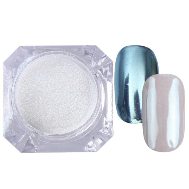 Rose Gold Bubble Mirror Powder Metallic Nail Glitter iridescent Chrome Dust Sparkling Flakes Pigment Manicur Nail Art Decor