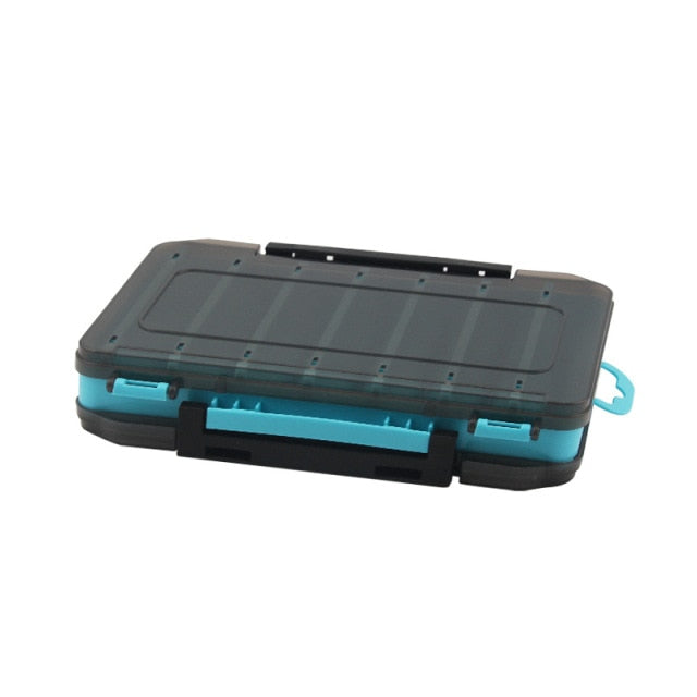 1Pcs 14 Compartments Fishing Lure Boxes Bait Storage Box Fishing Tackle 19cm*12cm*3.6cm Waterproof Double Sided Open Tackle Box