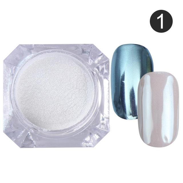 1 Box Neon sparkle Mirror Nail Glitter Pearl Powder Auroras Iridescent Effect Nails  Pigment Dust UV Gel Polish Decor