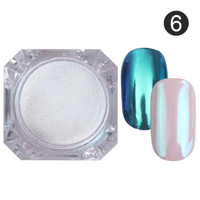 1 Box Neon sparkle Mirror Nail Glitter Pearl Powder Auroras Iridescent Effect Nails  Pigment Dust UV Gel Polish Decor