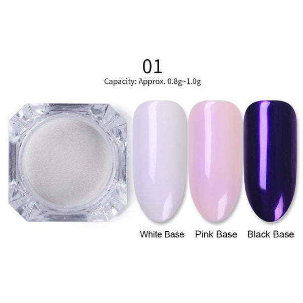1 Box Neon sparkle Mirror Nail Glitter Pearl Powder Auroras Iridescent Effect Nails  Pigment Dust UV Gel Polish Decor